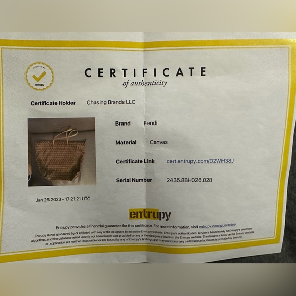 SOLD Auth FENDI Zucchino Tote Bag Beige Brown Canvas Leather 8bh026 - Picture 17 of 17